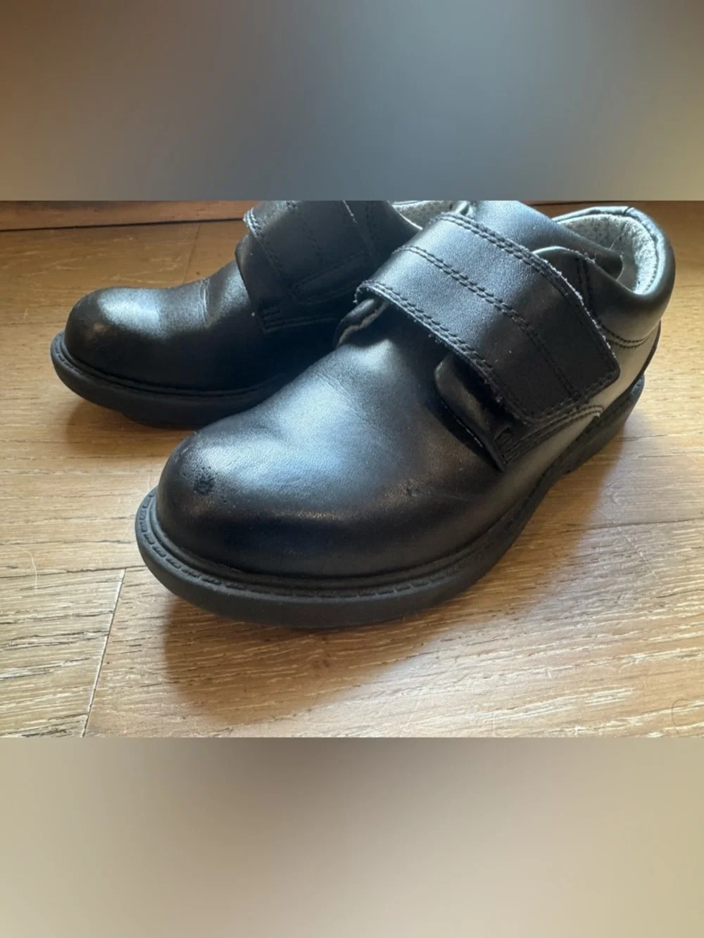 Kids Black Leather Dress Shoes Uniform Shoes
